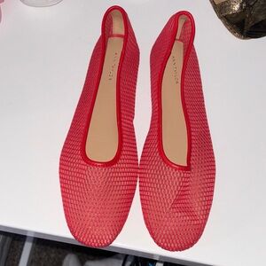 Ann Taylor Vibrant Red Mesh Flats